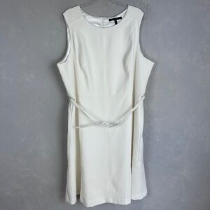White House Black Market midi dress plus size 24W white fit & flare sleevelss